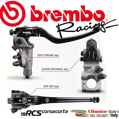 BREMBO 19 RCS Radial Corsa Corta Maitre Cylindre De Frein Avant Moto 18