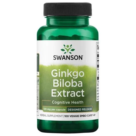 Swanson Ginkgo Biloba Extract Designed Release 120mg 100 Vcaps