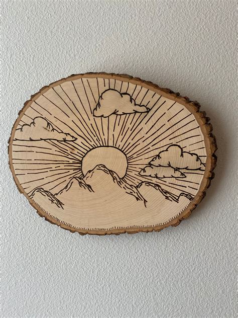 Wood Burned Mountain Sunset Artofit