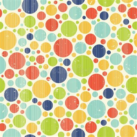 Colorful Seamless Pattern With Hand Drawn Circles Stock Vector