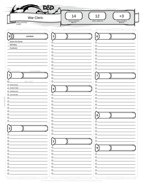 Dandd E Character Sheet Templatepdf Role Playing Games Leisure