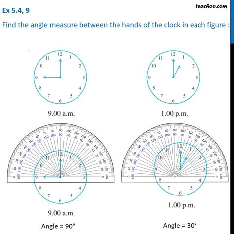 Ex 54 9 Find Angle Measure Between Hands Of The Clock In Each