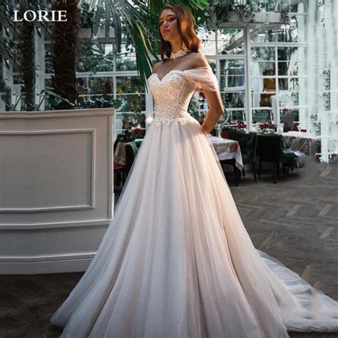 Lorie Princess Wedding Dress 2022 A Line Puff Sleeves Bridal Gowns Open