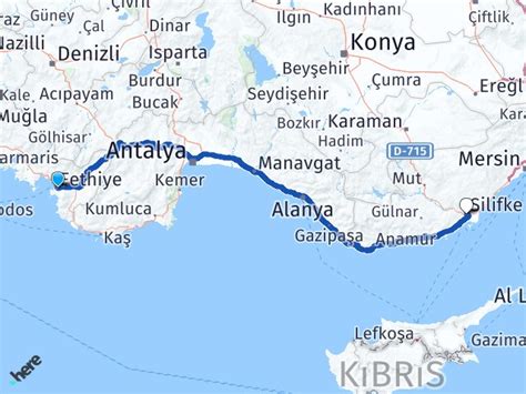 Muğla Fethiye Silifke Mersin Arası Kaç Km Yol Tarifi