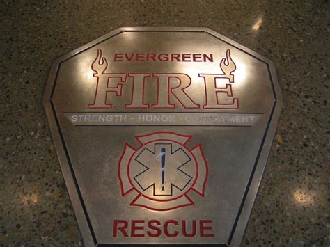 Evergreen Fire And Rescue Floor Inlay Acutech Fabrication