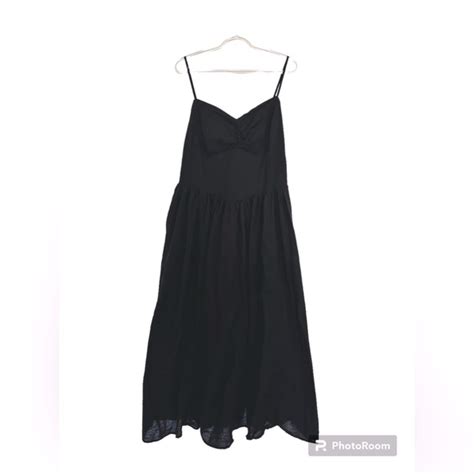 American Eagle Outfitters Dresses Ae Black Corset Midi Dress In Xl