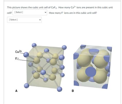 Solved This Picture Shows The Cubic Unit Cell Of CaF2 How Chegg