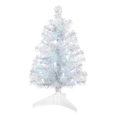 2024 Miniature Pre Lit Christmas Tree Silver And White