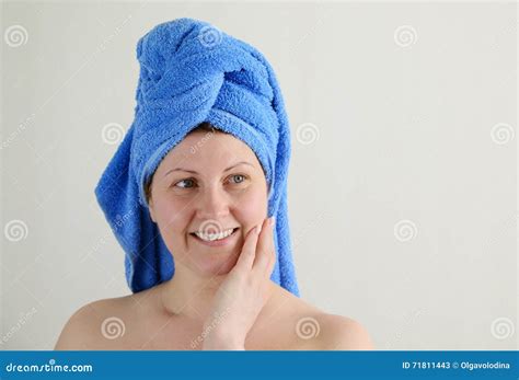 Adult Woman After Shower With Towel On His Head Stock Image Image Of Chin Woman 71811443