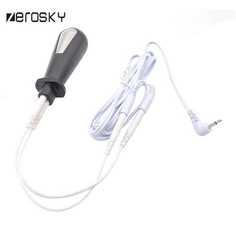 Zerosky New Electric Shock Accessories Anal Plug Double Electrode