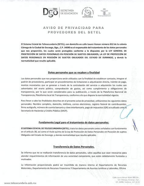 Aviso De Privacidad