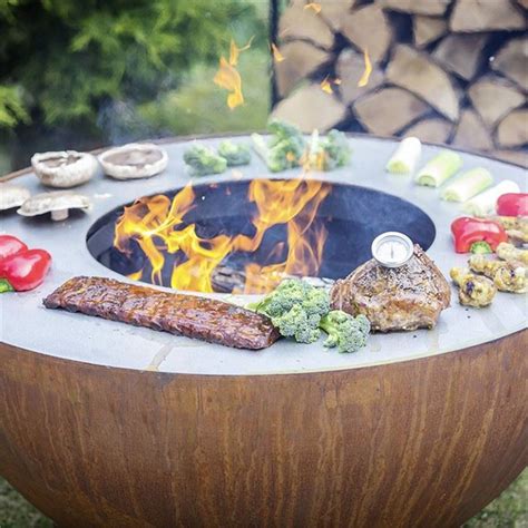 China Custom Hemisphere Barbecue Plancha Corten Steel BBQ Camping Fire