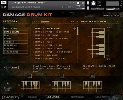 Heavyocity DAMAGE DRUM KIT Mix Ready Madness Benonistudio