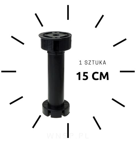 Nóżka kuchenna regulowana H-150 mm, czarna