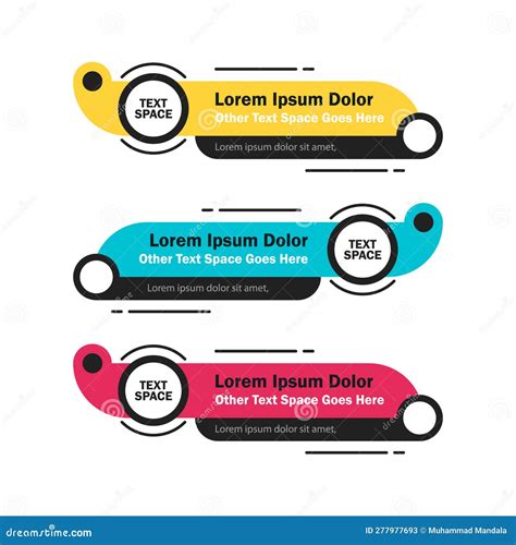 Modern Lower Third Template In Three Colors Vector Illustration