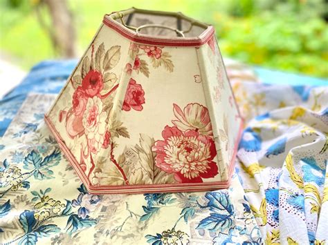 Fabric Hurricane Lampshade Vintage French Floral Lamp Shade Etsy