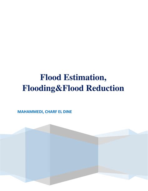 Pdf Flood Estimation Flooding Flood Reduction