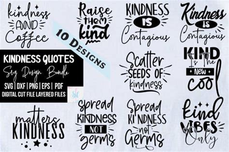 Kindness Quotes Svg Design Bundle Graphic By Svgstudiodesignfiles