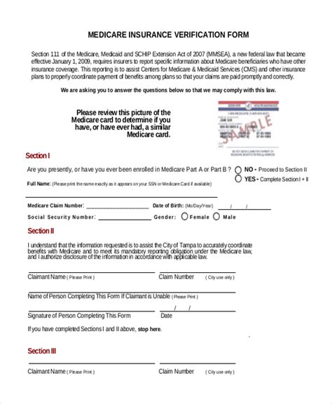 FREE 10 Sample Insurance Verification Forms In PDF MS Word