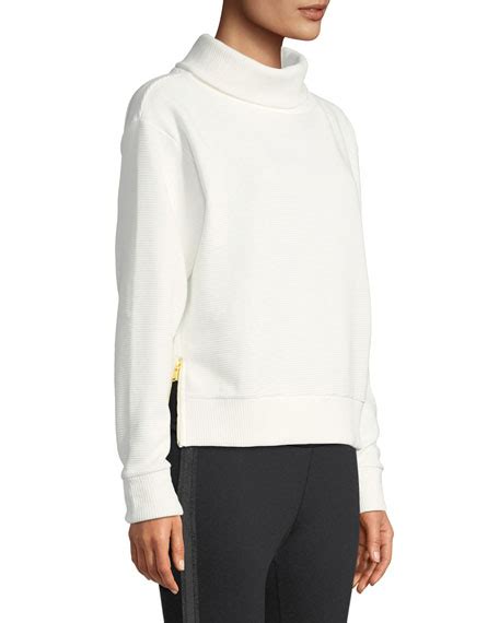 Varley Simon Ribbed Side Zip Sweater Neiman Marcus