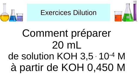 Pr Paration D Une Solution Par Dilution Exemple D Exercice Avec Sa