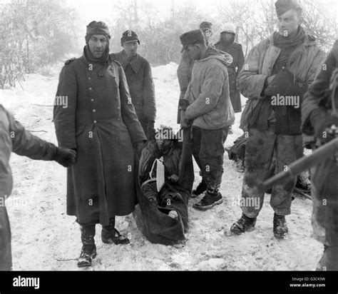 German Prisoners Captured Near Wallerode St Vith Belgium Carry One