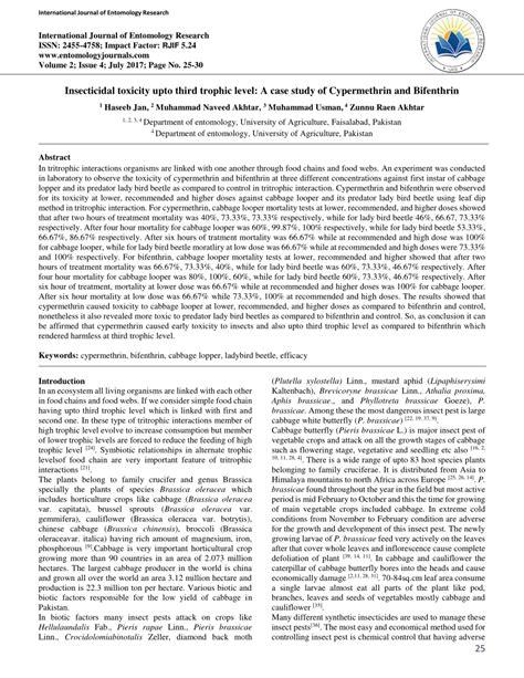 PDF Insecticidal Toxicity Upto Third Trophic Level A Case Study Of