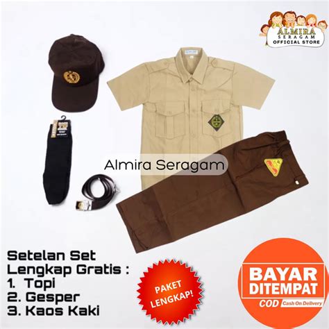 Jual Setelan Super Lengkap Pramuka Seragam Sekolah Sd Laki Baju Pendek