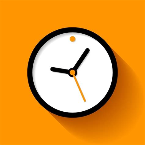 Premium Vector Clock Icon In Flat Style Timer On Orange Background