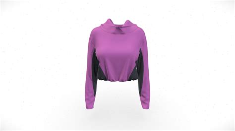 Women Fashion Sporty Hooded Jacket Buy Royalty Free 3d Model By