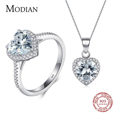 Modian Ensemble De Bijoux En Argent Sterling Pour Femmes Nouveau