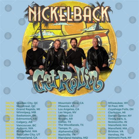 Nickelback Get Rollin Tour 2023 Poster Set Nickelback Rock Band Tour