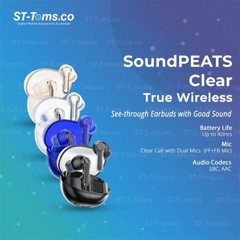 Jual Soundpeats Clear True Wireless Tws Enc Mic 40hrs Game Mode Shopee Indonesia