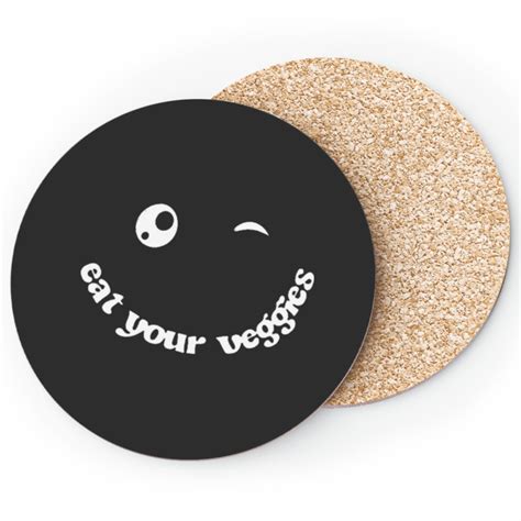 Eat Your Veggies White Winky Eye 1 Coasters Sold By Williamfeu Sku