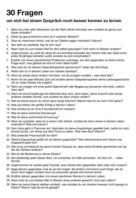 30 Fragen für ein persönliches Gespräch in 2023 Fragen zum nachdenken