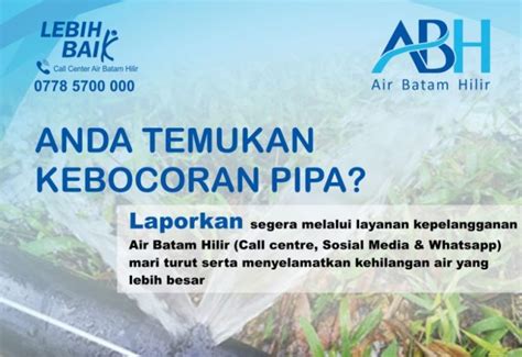 Manajemen Air Batam Hilir Pastikan Perbaikan Kebocoran Pipa