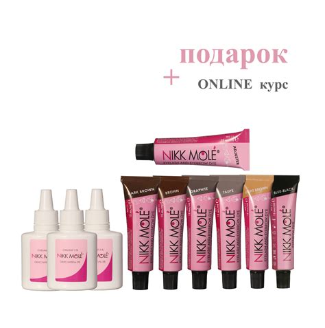 Набор 7 красок для бровей Nikk Mole 3 окислителя - NIKK MOLE SHOP