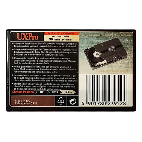 Sony Ux Pro 90 Chrome Blank Audio Cassette Tapes Retro Style Media