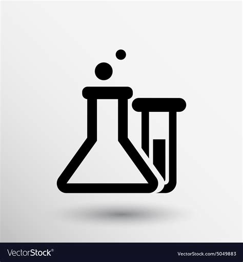 Chemical Flask Icon Laboratory Glass Beaker Lab Vector Image