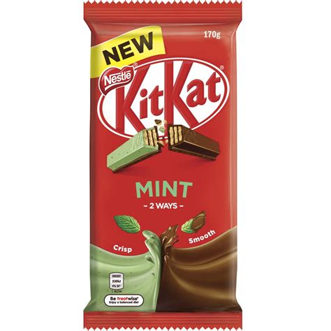 Nestle Kit Kat Mint 2 Ways Chocolate Block 170g Big W