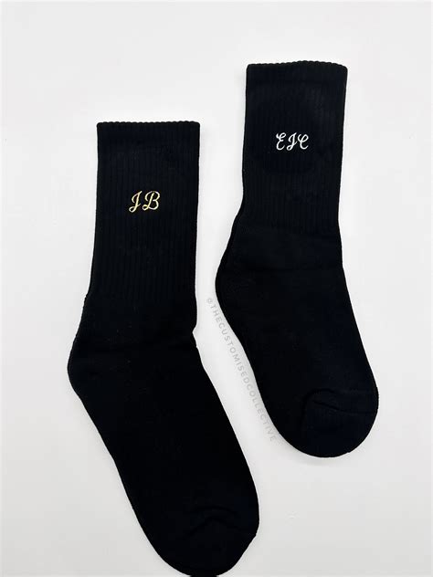 Personalised Initials Socks Custom Embroidered Name I T For