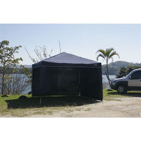 Kit Tenda Gazebo 3x3m Articulado Sanfonado Azul Parede Trixx Azul