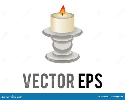 Isolated Vector Gradient Light Candle With Fire Flame Icon Stock Vector