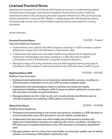 1 Licensed Practical Nurse Resume Examples With Free Templates