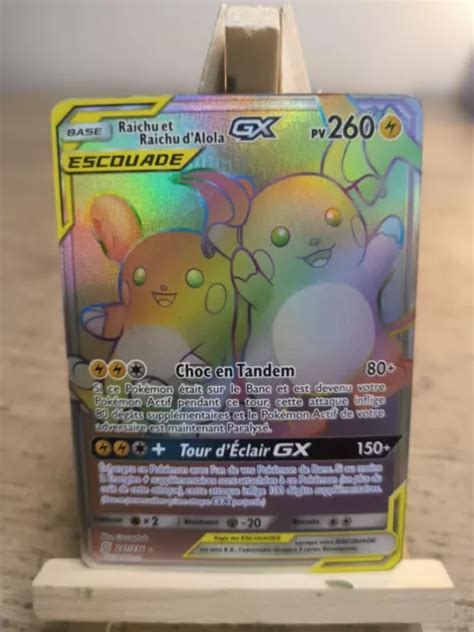 Carte Pok Mon Secrete Raichu Et Raichu D Alola Gx Fr Sl