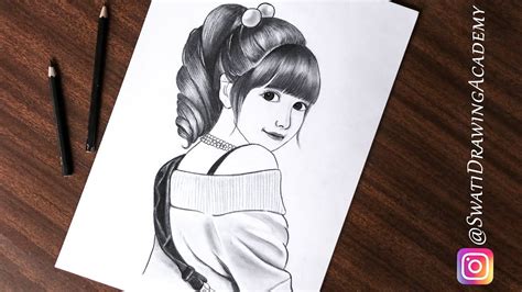 Cute Girl Pencil Sketch