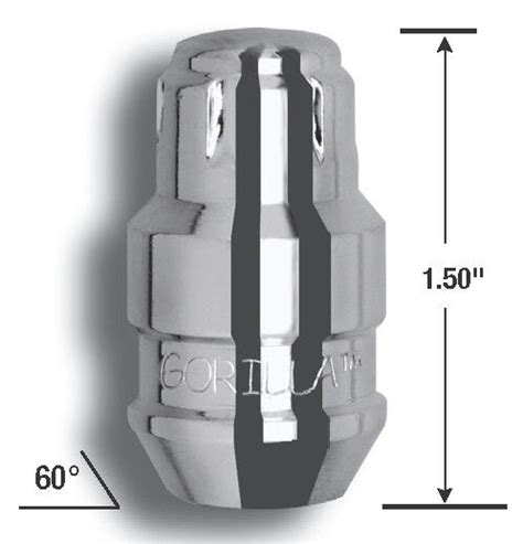 Gorilla Guard II Wheel Locks 14mm X 1 50 Acorn Chrome 61641N