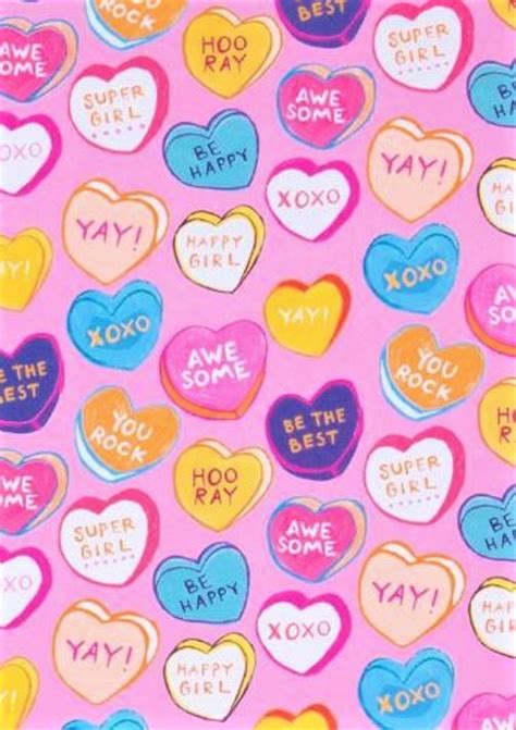 Folded Wrapping Paper Candy Hearts Card And Caboodle