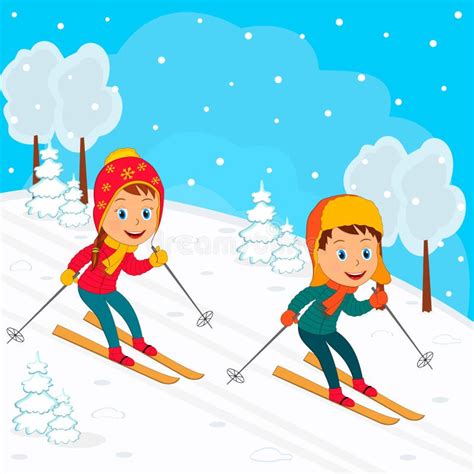 Kids Skiing Stock Illustrations – 1,580 Kids Skiing Stock Illustrations ...