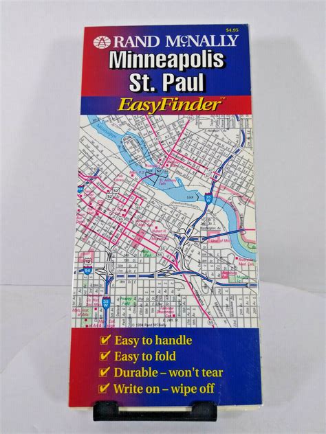Minneapolis Stpaul Map Easy To Fold Laminated Rand Mcnally 1994